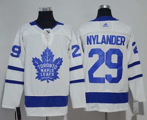 Adidas Maple Leafs #29 William Nylander White Road Authentic Stitched NHL Jersey - Click Image to Close